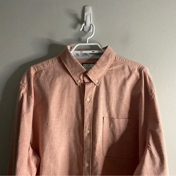 Denver Hayes Men's Salmon Modern Fit Long Sleeve Button-Down Shirt - Picture 2 of 8
